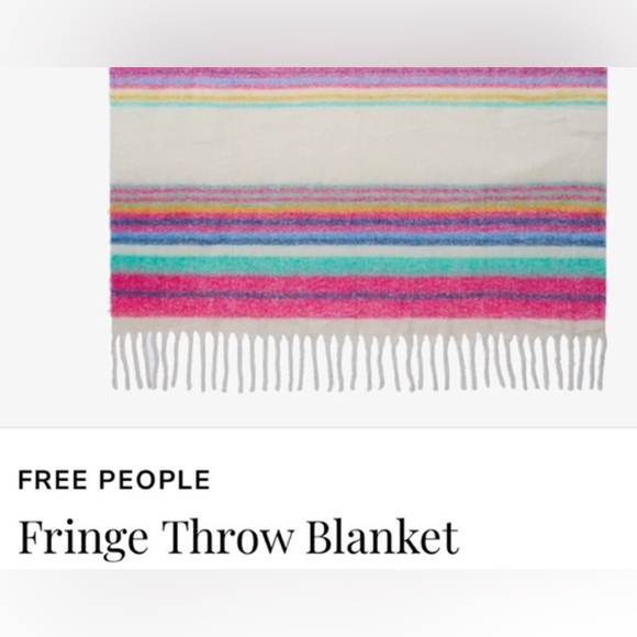 Free people SKYE a stripe blanket 60”x51” without fringe sealed in bag - Picture 3 of 6